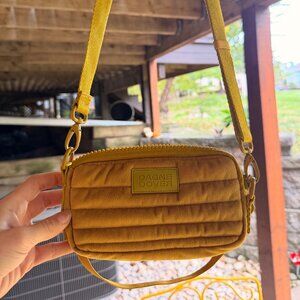 Dagne Dover Mini Micah Crossbody in Ochre Velvet Puff